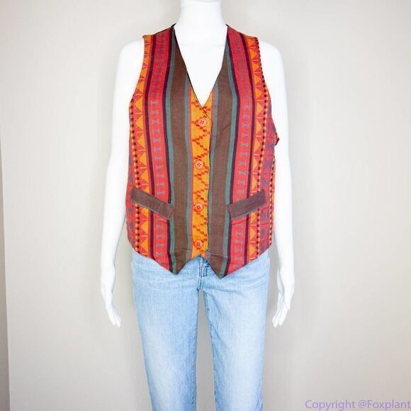 Boom women's 100% cotton multicolor‎ vest, size M - Picture 13 of 16